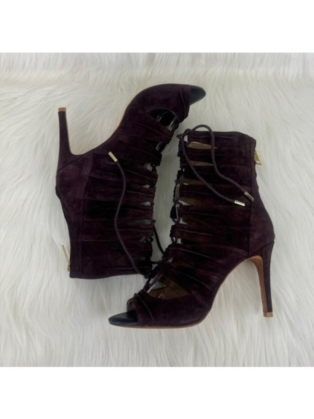Joie Anja Open Toe Suede Lace Up Gladiator Bootie Sandals Shoes Sz EU 38 Brown - Picture 4 of 13